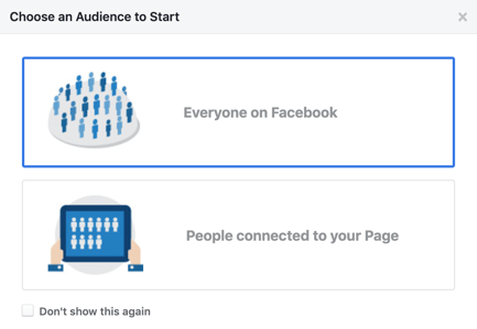 choosing an audience prompt in facebook audience insights